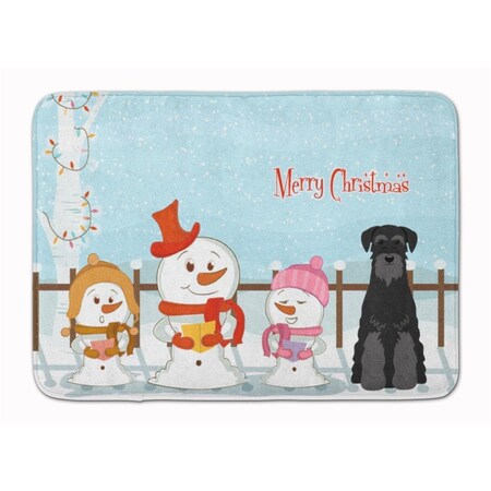 Carolines Treasures Christmas Standard Schnauzer Black Machine Washable Memory Foam Mat BB2363RUG